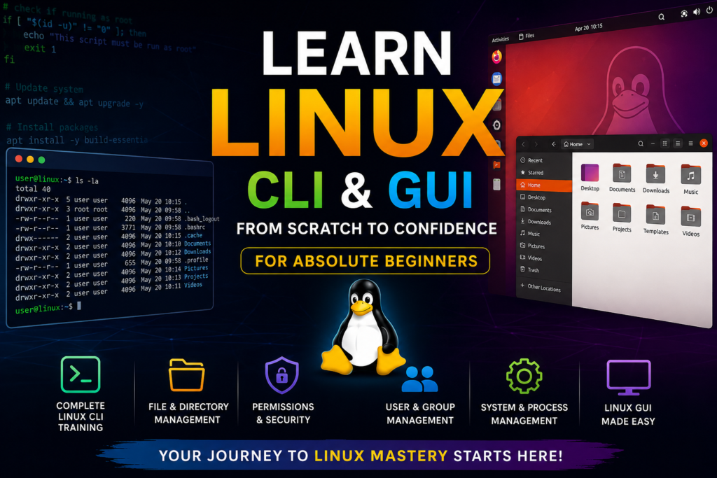 Linux Fundamentals Mastery: Complete Linux CLI & GUI Training for Beginners